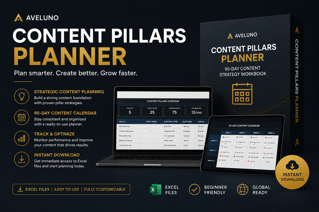 Content Pillars Planner |  Content Strategy Workbook