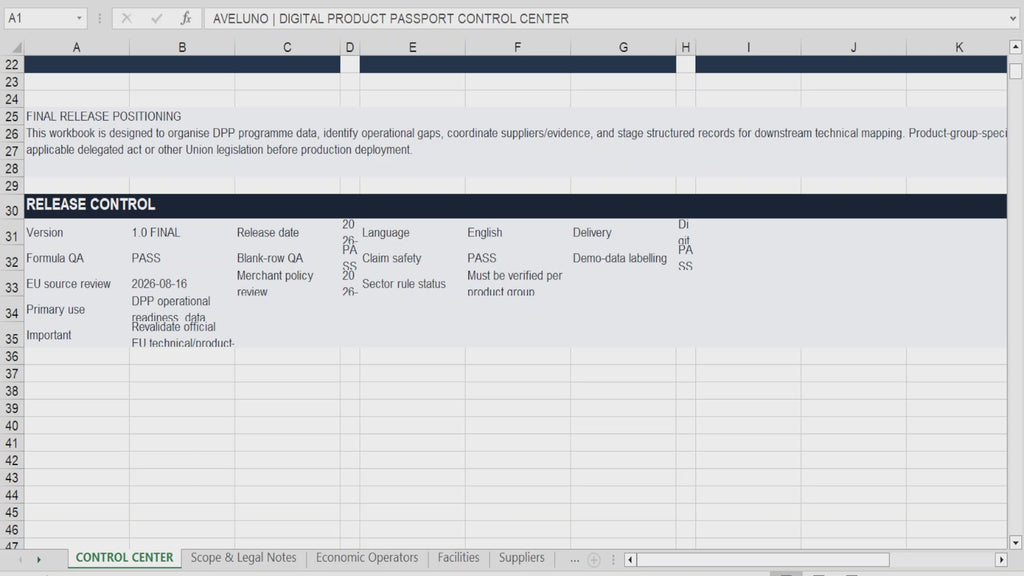 Digital Product Passport Readiness & Data System | EU DPP Toolkit
